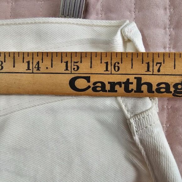 NWT LEVI'S CREAM/WHITE DENIM MAXI SLIT FRONT SKIRT SIZE 30 - Picture 14 of 16